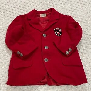 Vtg Jack and Jill Togs Red Wool Emblem Crest Jacket 5T